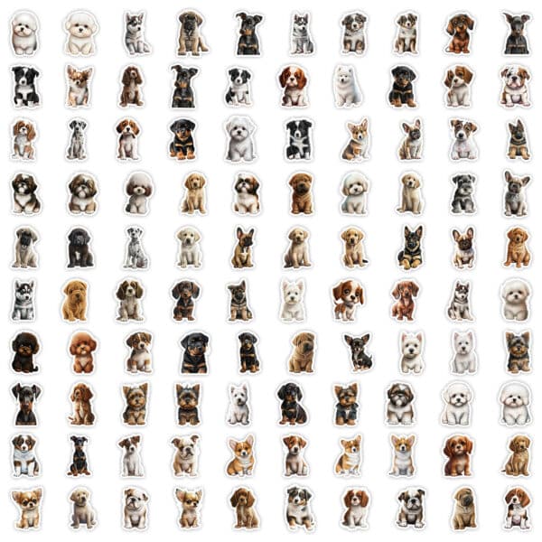 Realistic Dog Stickers | HUGE Set 100Pcs