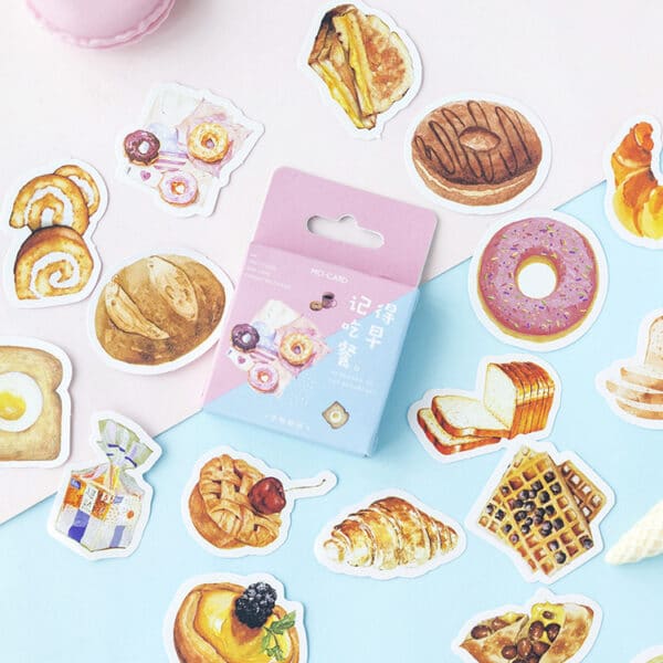 Breakfast Food Stickers 46Pcs