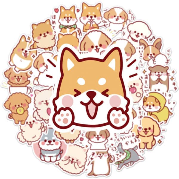 Kawaii Dog Stickers Japanese 50Pcs Set