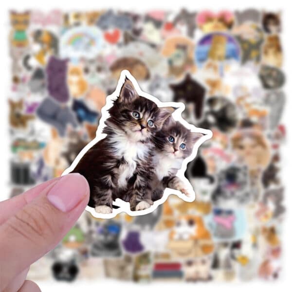 100 Cute Cat Cartoon Doodle Stickers HUGE PACK