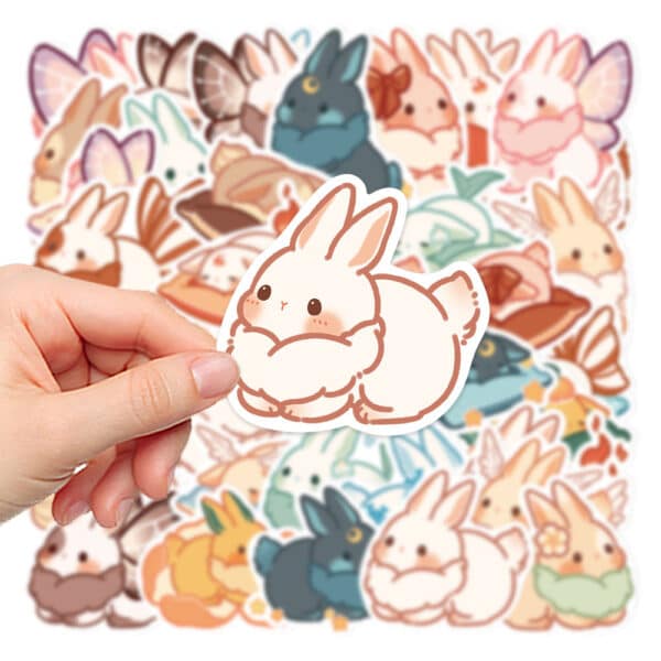 Unique Bunny Stickers: Mermaids, Fairies 40Pcs Set