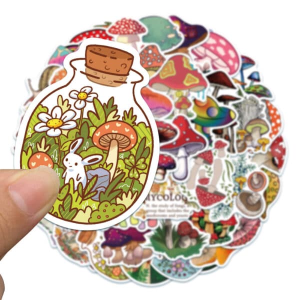 Plant & Mushroom Stickers Set 50Pcs