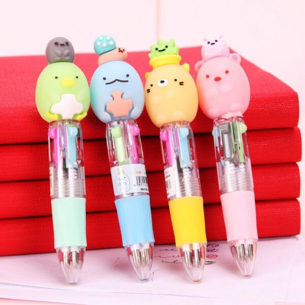 Kawaii Multi Color Ballpoint Pen Retractable | Cute Animals