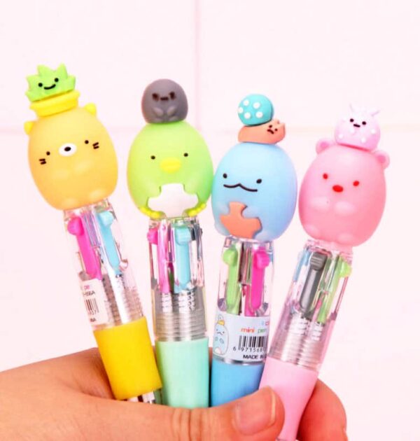 Kawaii Multi Color Ballpoint Pen Retractable | Cute Animals