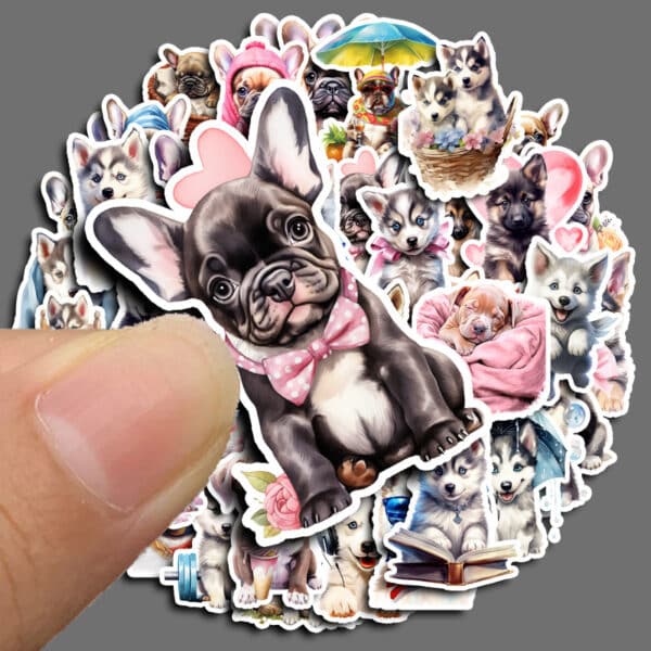 Fun Unique Puppy Stickers Cute 50Pcs Pack