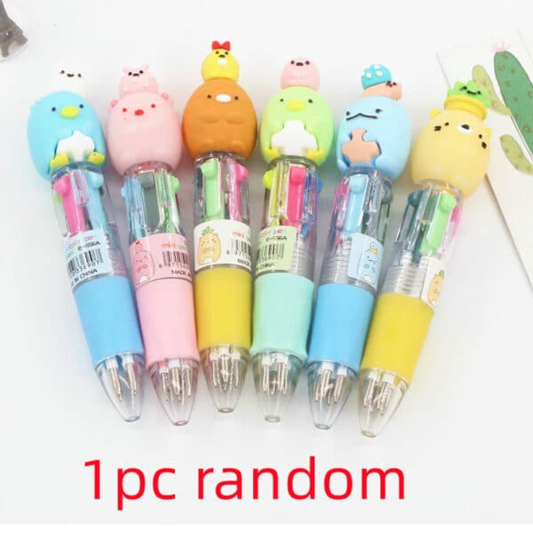 Kawaii Multi Color Ballpoint Pen Retractable | Cute Animals