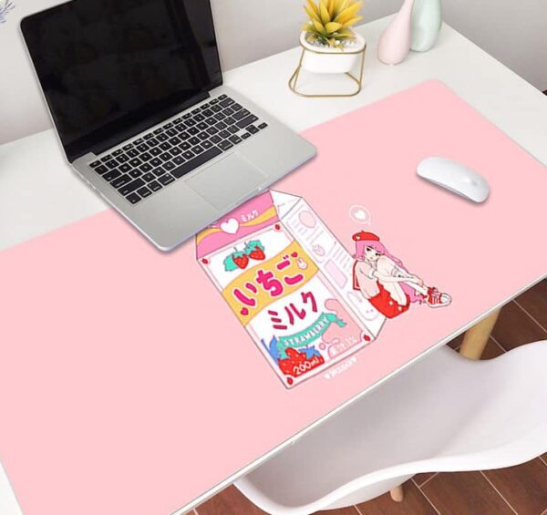 Kawaii Girl Desk Mat | Pink Japanese Style