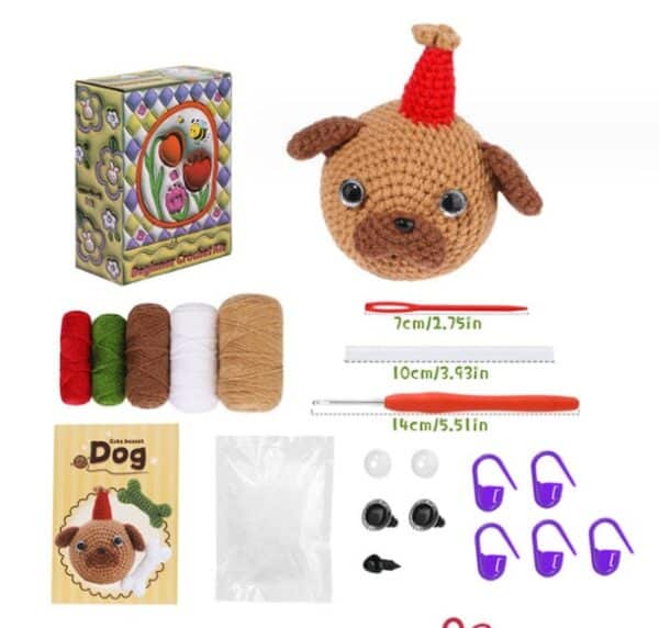 Cute Dog Crochet Kit | Easy Amigurumi Set